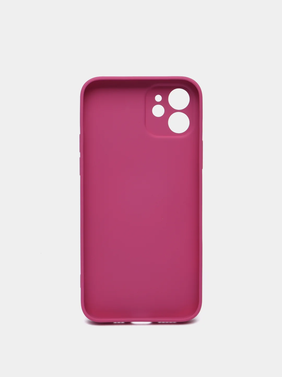 Тёмно-розовый силиконовый чехол для iPhone 12, со стеклянной панелью
