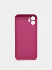 Тёмно-розовый силиконовый чехол для iPhone 12, со стеклянной панелью