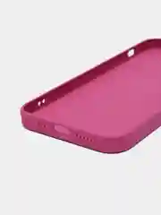 Тёмно-розовый силиконовый чехол для iPhone 12, со стеклянной панелью