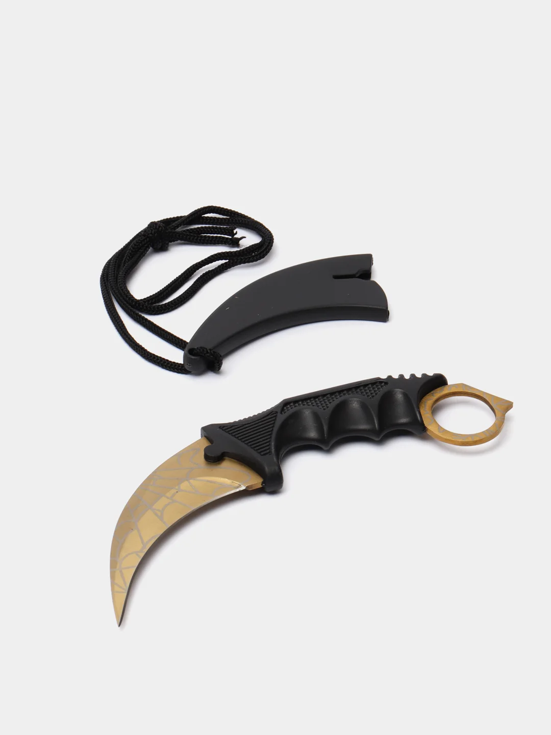 Золотой нож керамбит из игры CS Go в паутине