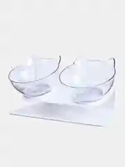 Белый миска для кошек и собак, двойная, с наклоном, 6 цветов