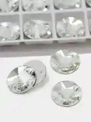 Белый стеклянные пришивные стразы Dongzhou Риволи Crystal