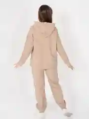 Бежевый костюм женский, спортивный, вельветовый