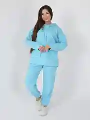 Голубой костюм женский, спортивный, вельветовый