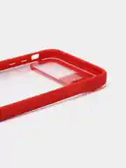 Красный прозрачный чехол для iPhone Xs Max пластиковый с защитой камеры