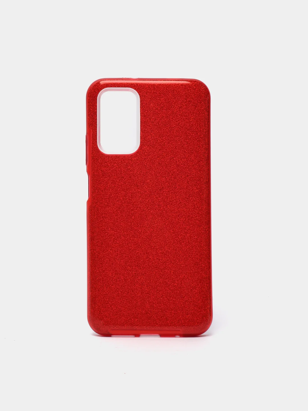 Красный чехол силиконовый с блестками для Xiaomi Redmi 9T Противоударный чехол