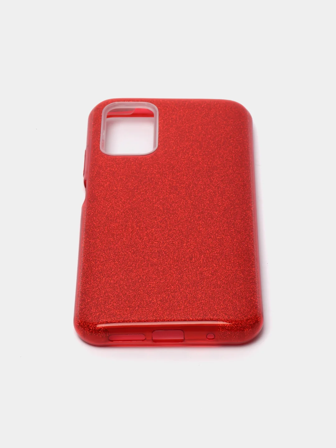 Красный чехол силиконовый с блестками для Xiaomi Redmi 9T Противоударный чехол