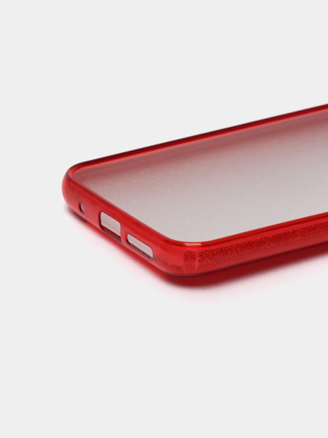 Красный чехол силиконовый с блестками для Xiaomi Redmi 9T Противоударный чехол