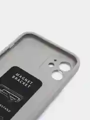Розовый чехол для iPhone 12 / 12 Pro / 12 Pro Max, силиконовый с магнитным держателем-подставкой
