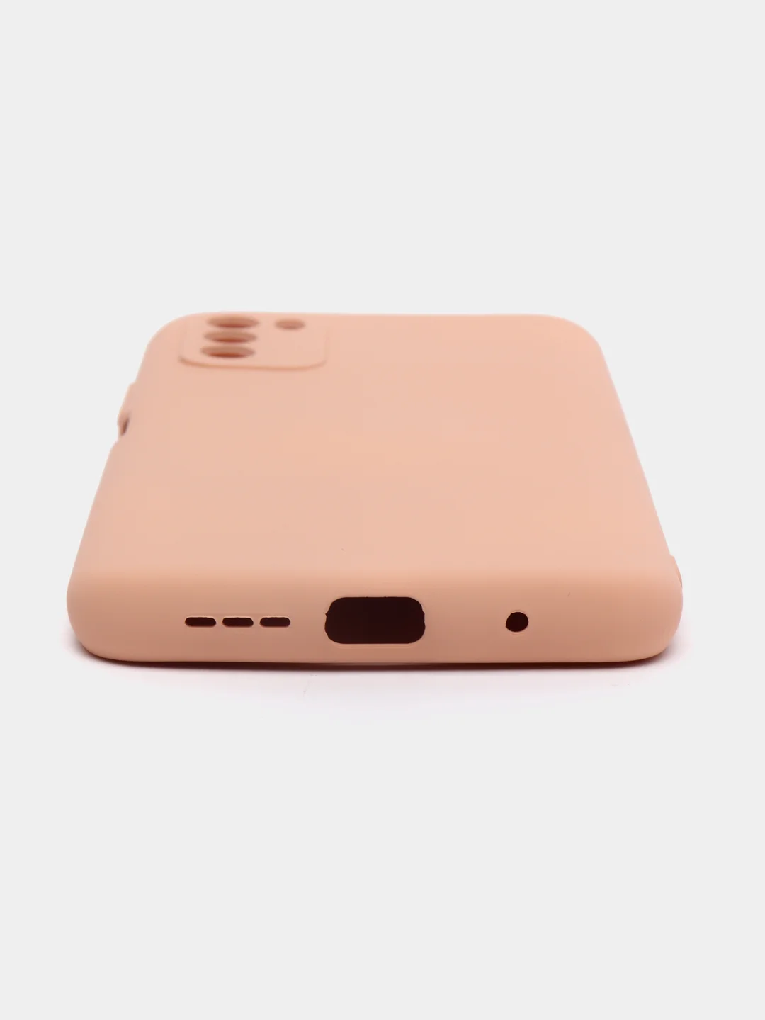 Бежевый чехол силиконовый с микрофиброй и защитой камеры для Xiaomi Poco M3 (покофон)