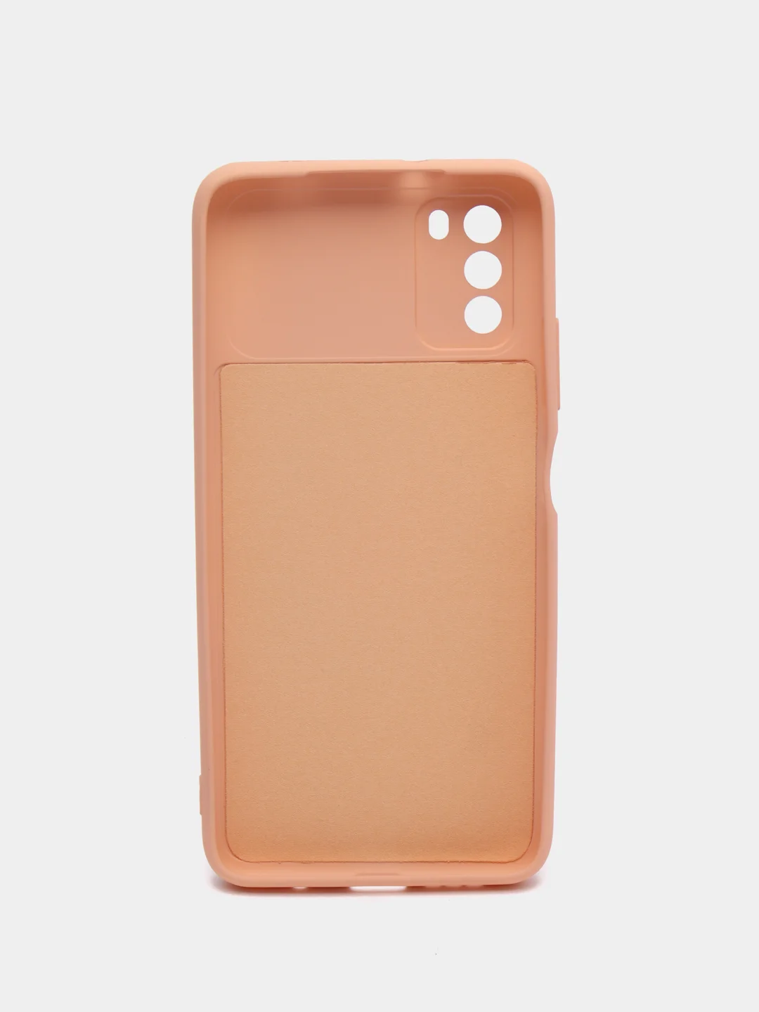 Бежевый чехол силиконовый с микрофиброй и защитой камеры для Xiaomi Poco M3 (покофон)