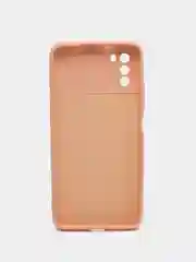 Бежевый чехол силиконовый с микрофиброй и защитой камеры для Xiaomi Poco M3 (покофон)