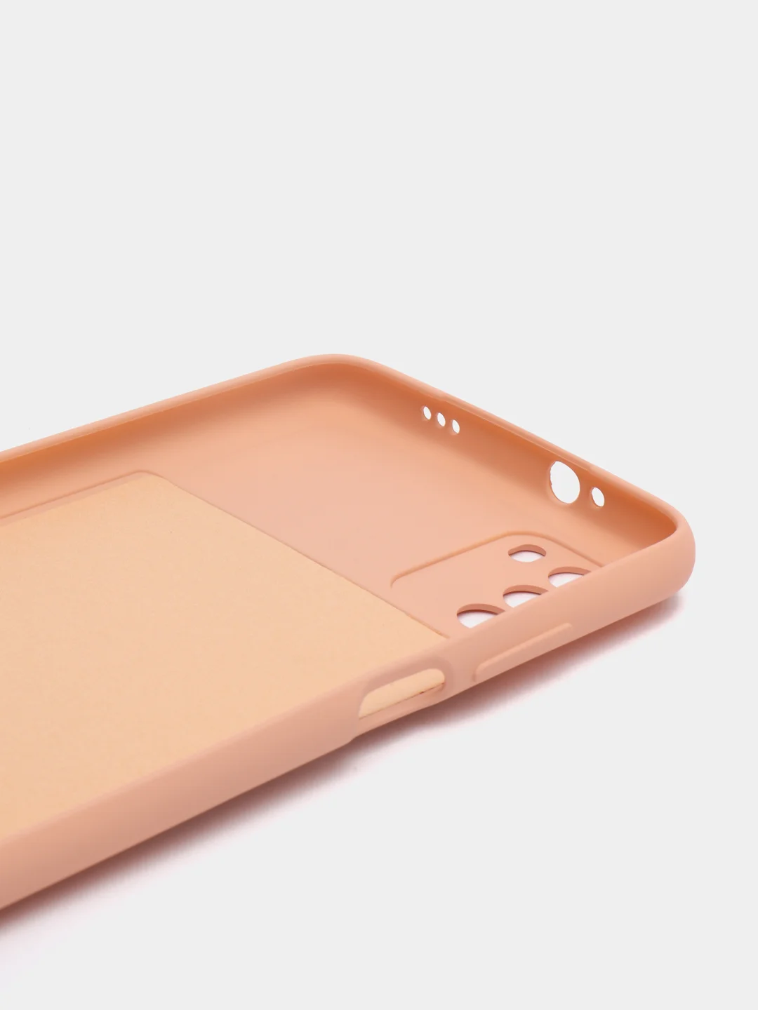 Бежевый чехол силиконовый с микрофиброй и защитой камеры для Xiaomi Poco M3 (покофон)