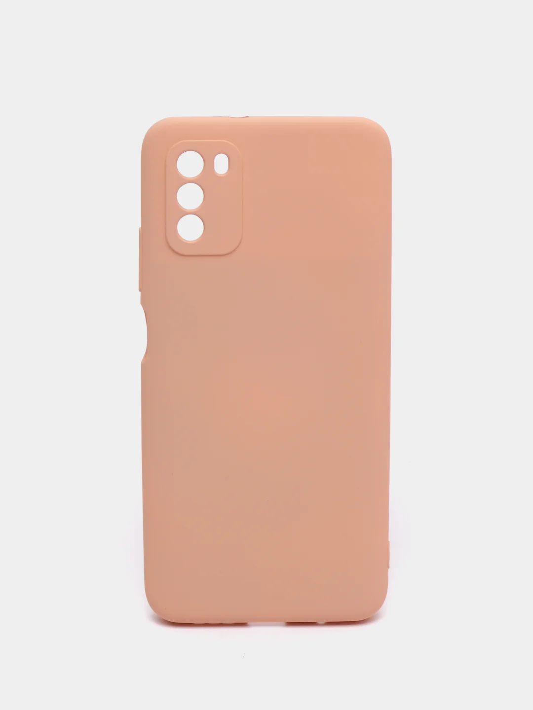 Бежевый чехол силиконовый с микрофиброй и защитой камеры для Xiaomi Poco M3 (покофон)