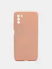 Бежевый чехол силиконовый с микрофиброй и защитой камеры для Xiaomi Poco M3 (покофон)