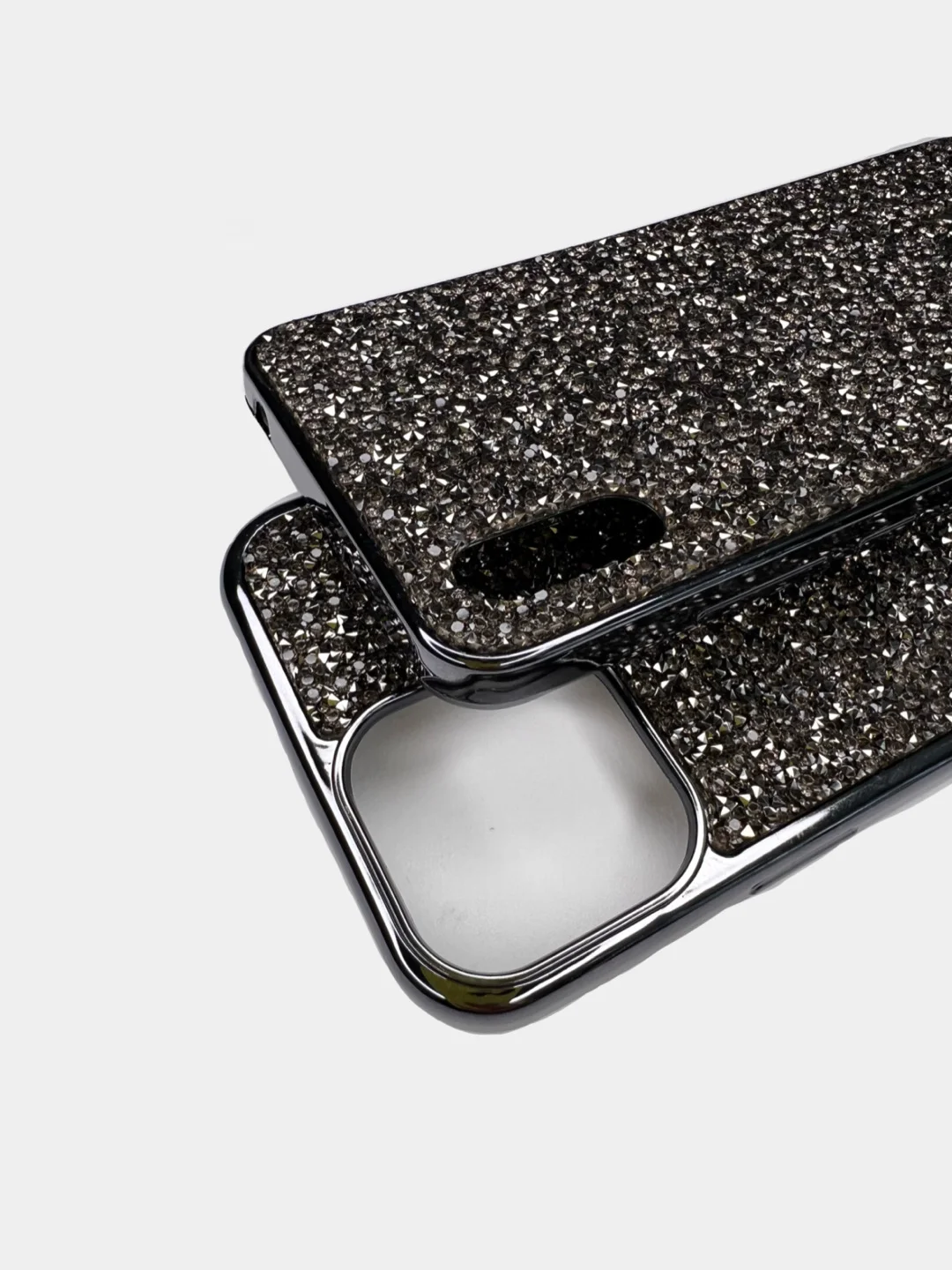 Угольный чехол со стразами iPhone 11, 12, 12 Pro, 12 Pro Max, 13, 13 Pro, 13 Pro Max