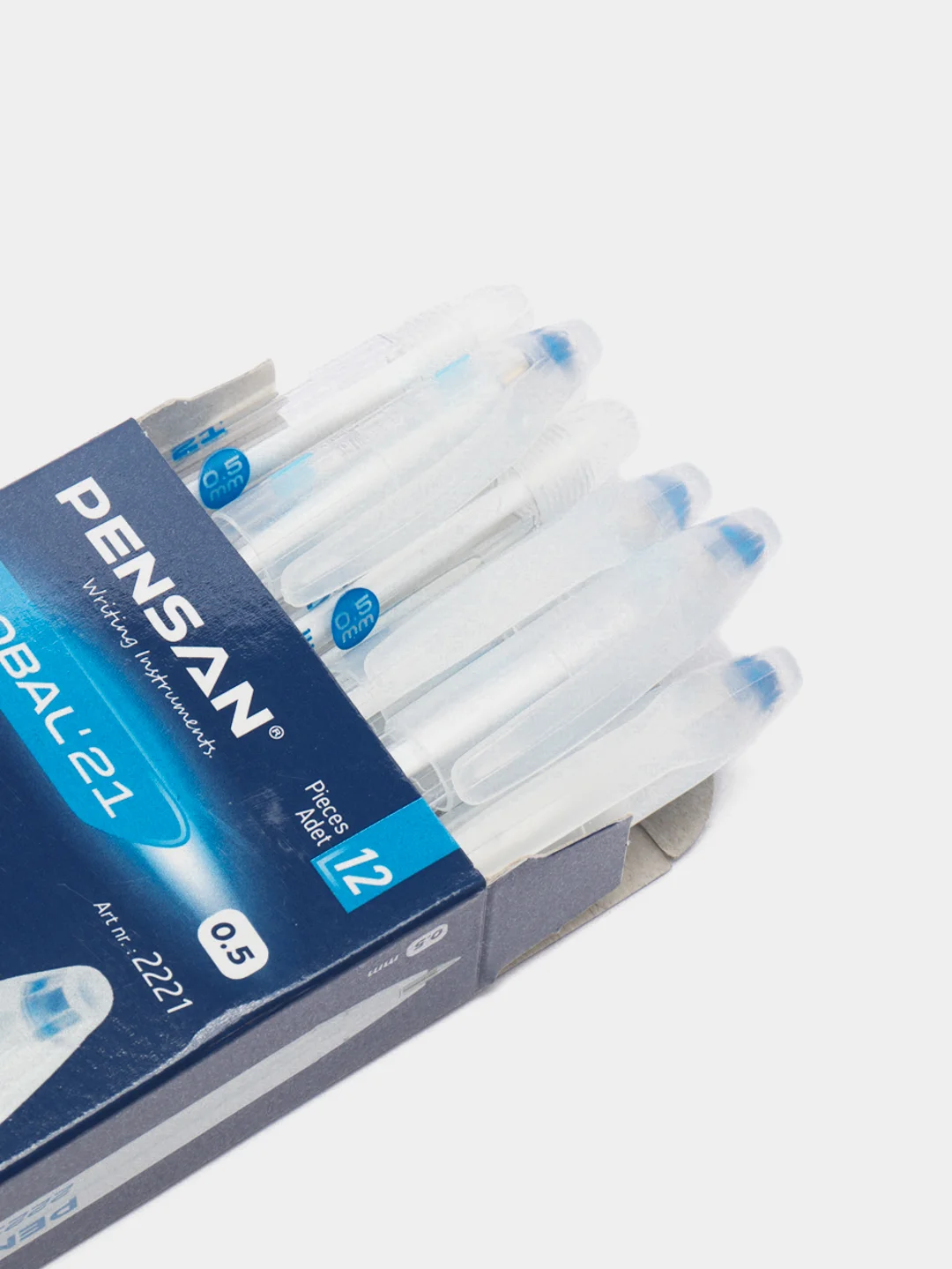 Ручка шариковая Pensan Global-21, цвет чернил синий, 12 штук, линия 0,3 мм