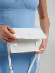 Белый женская сумка через плечо, стеганая