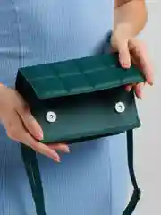 Зеленый женская сумка через плечо, стеганая