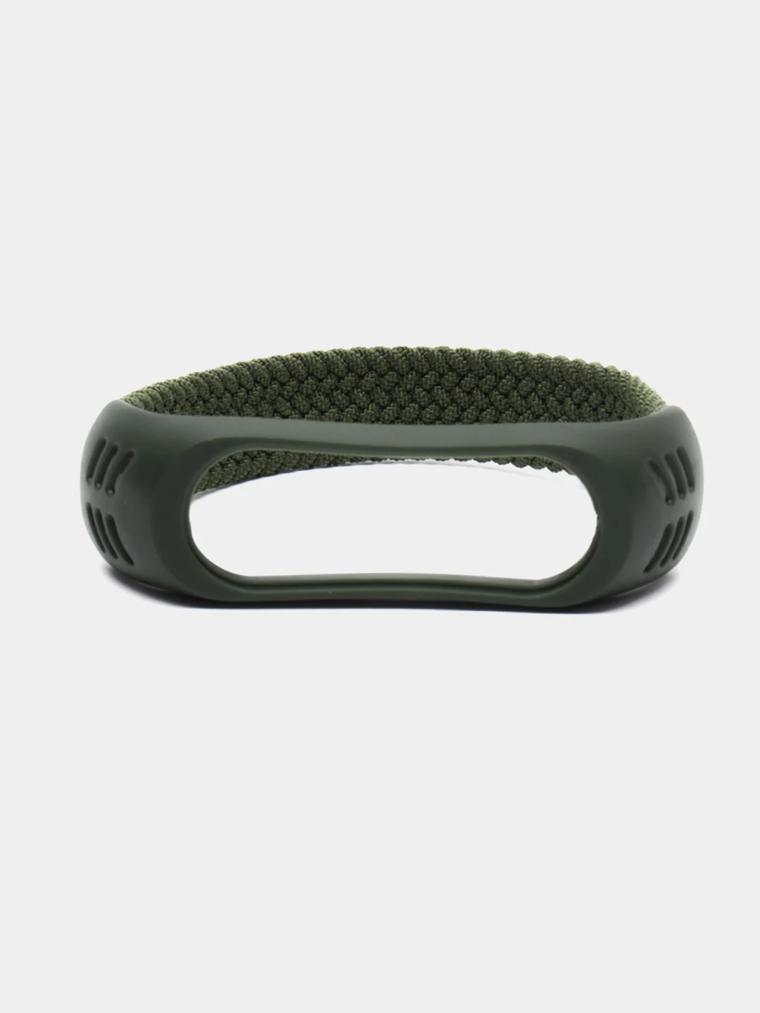 Зеленый плетеный нейлоновый ремешок / монобраслет для Xiaomi Mi Band 3, 4, 5 и 6
