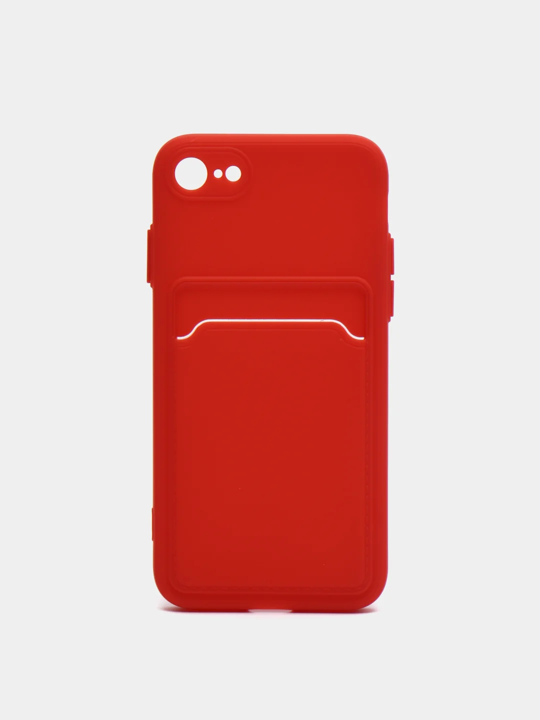 Красный чехол для iPhone 11, 12, 13, Pro, Max, 7, 8, Plus, с карманом для карт, защита камеры