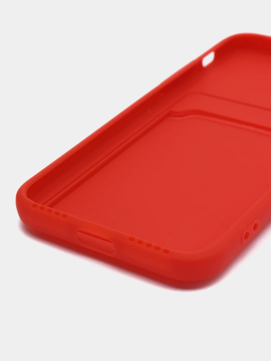 Красный чехол для iPhone 11, 12, 13, Pro, Max, 7, 8, Plus, с карманом для карт, защита камеры