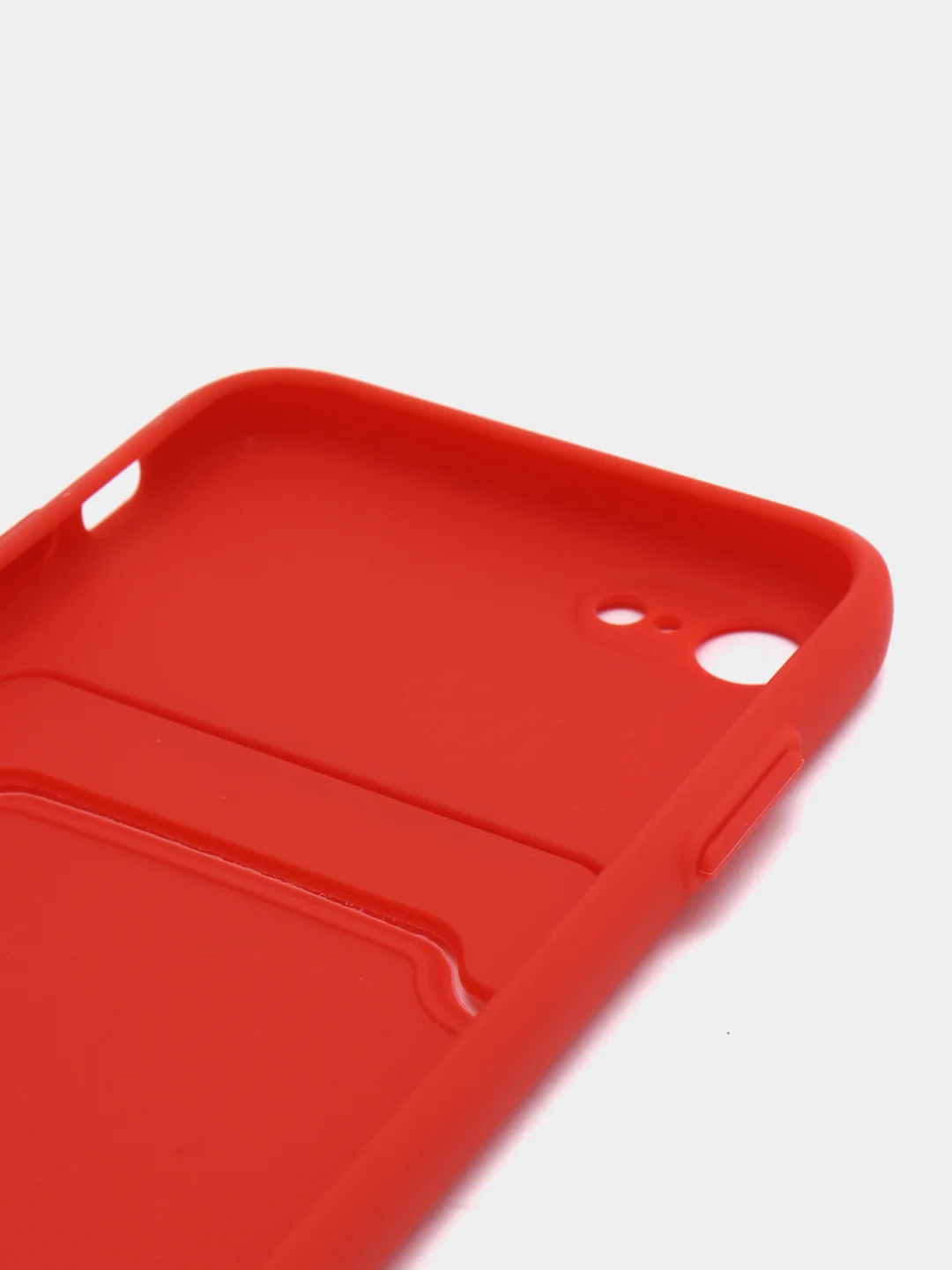 Красный чехол для iPhone 11, 12, 13, Pro, Max, 7, 8, Plus, с карманом для карт, защита камеры