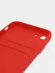 Красный чехол для iPhone 11, 12, 13, Pro, Max, 7, 8, Plus, с карманом для карт, защита камеры