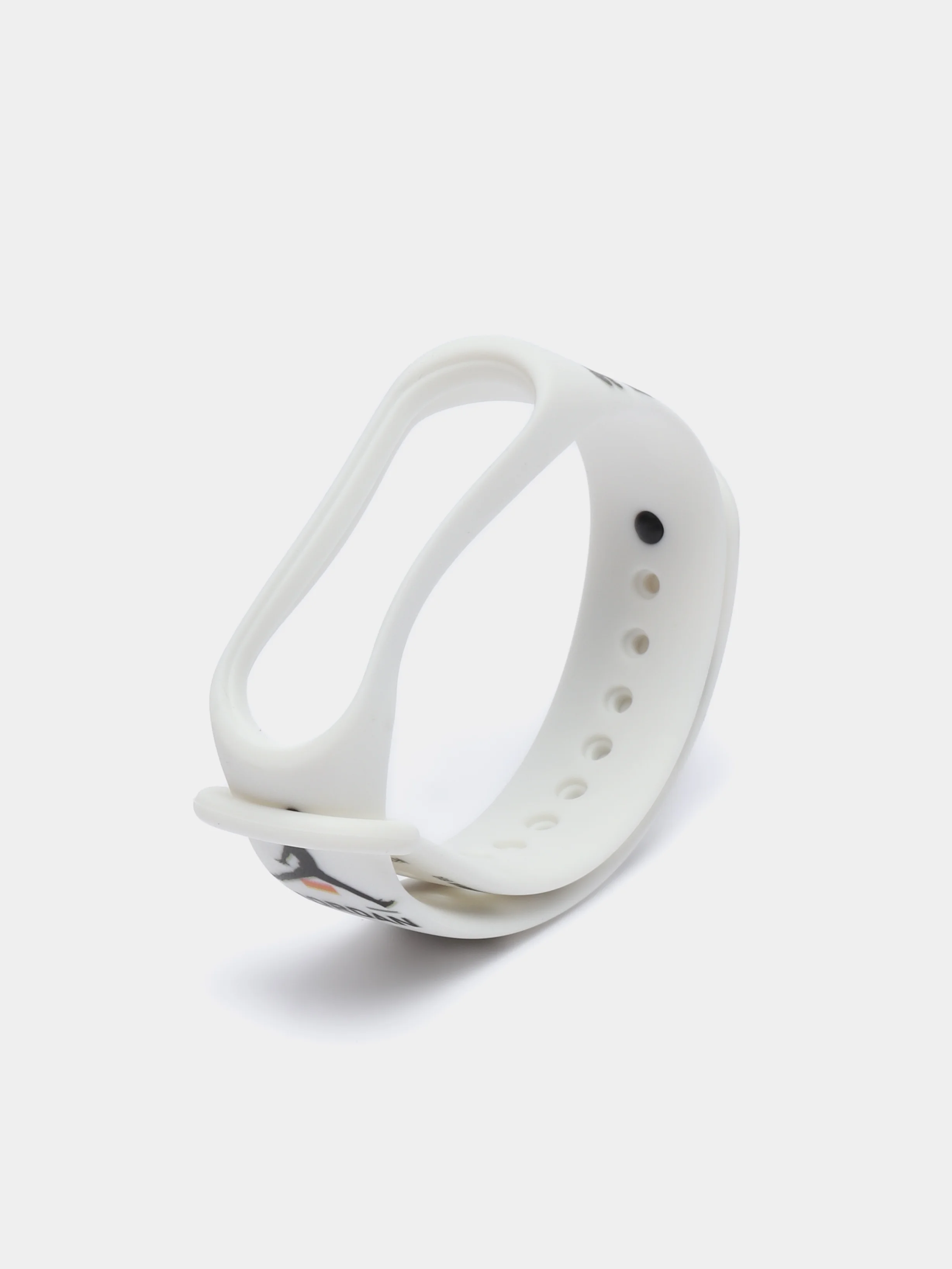 Молочный силиконовый ремешок с принтом для Xiaomi Mi Band 7 / 3 / 4 / 5 / 6