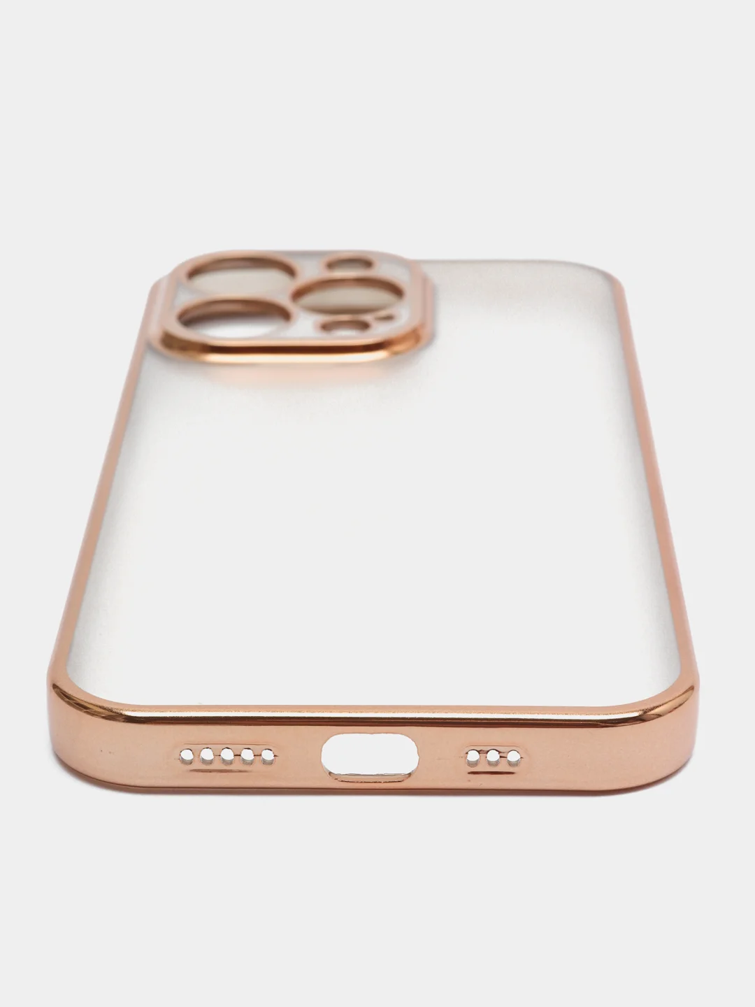 Золотой чехол для iPhone 13 Pro Max силиконовый айфон про макс прозрачный