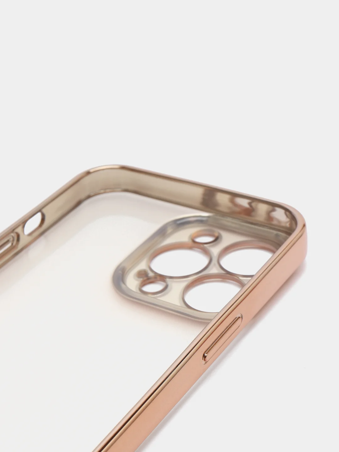 Золотой чехол для iPhone 13 Pro Max силиконовый айфон про макс прозрачный