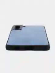 Синий чехол Samsung Galaxy S21+ силиконовый, имитация кожи