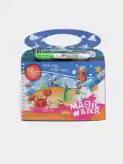 Голубой многоразовая Водная раскраска Magic-Water + водный Маркер в комплекте