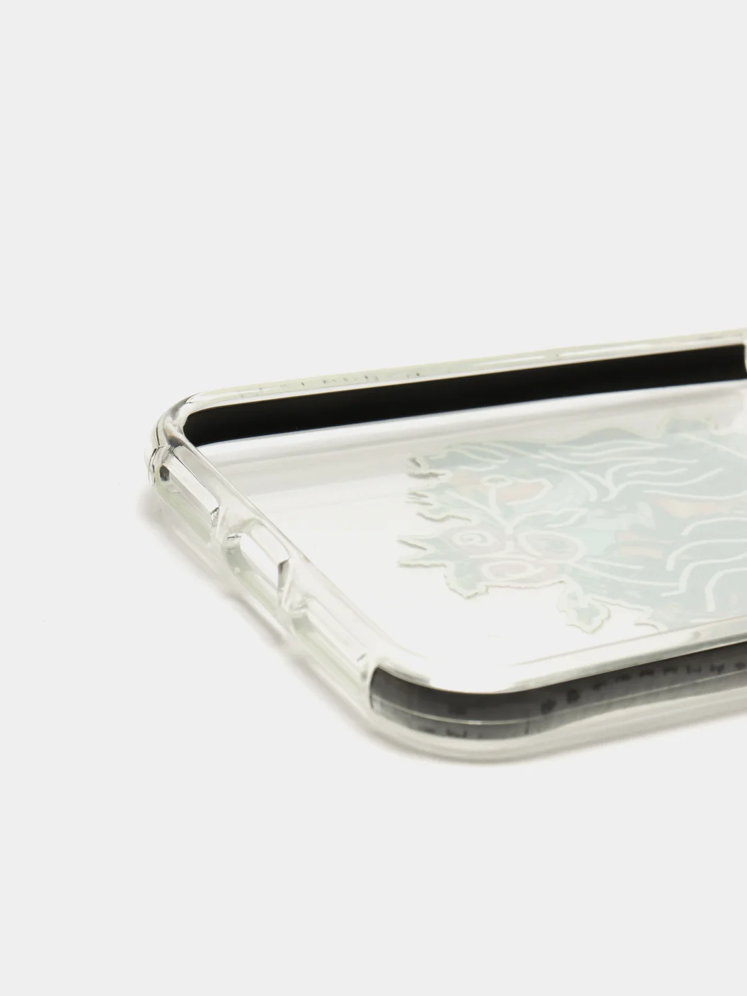 Серебряный чехол Apple iPhone X / Xs прозрачный плотный с рисунком и цветной рамкой
