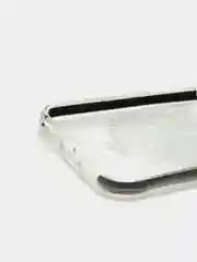 Серебряный чехол Apple iPhone X / Xs прозрачный плотный с рисунком и цветной рамкой
