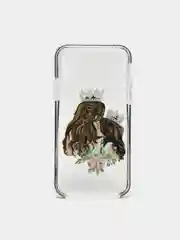 Серебряный чехол Apple iPhone X / Xs прозрачный плотный с рисунком и цветной рамкой