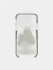 Серебряный чехол Apple iPhone X / Xs прозрачный плотный с рисунком и цветной рамкой