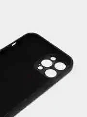 Черный чехол Silicone Case для iPhone 12 Pro Max с логотипом закрытый низ