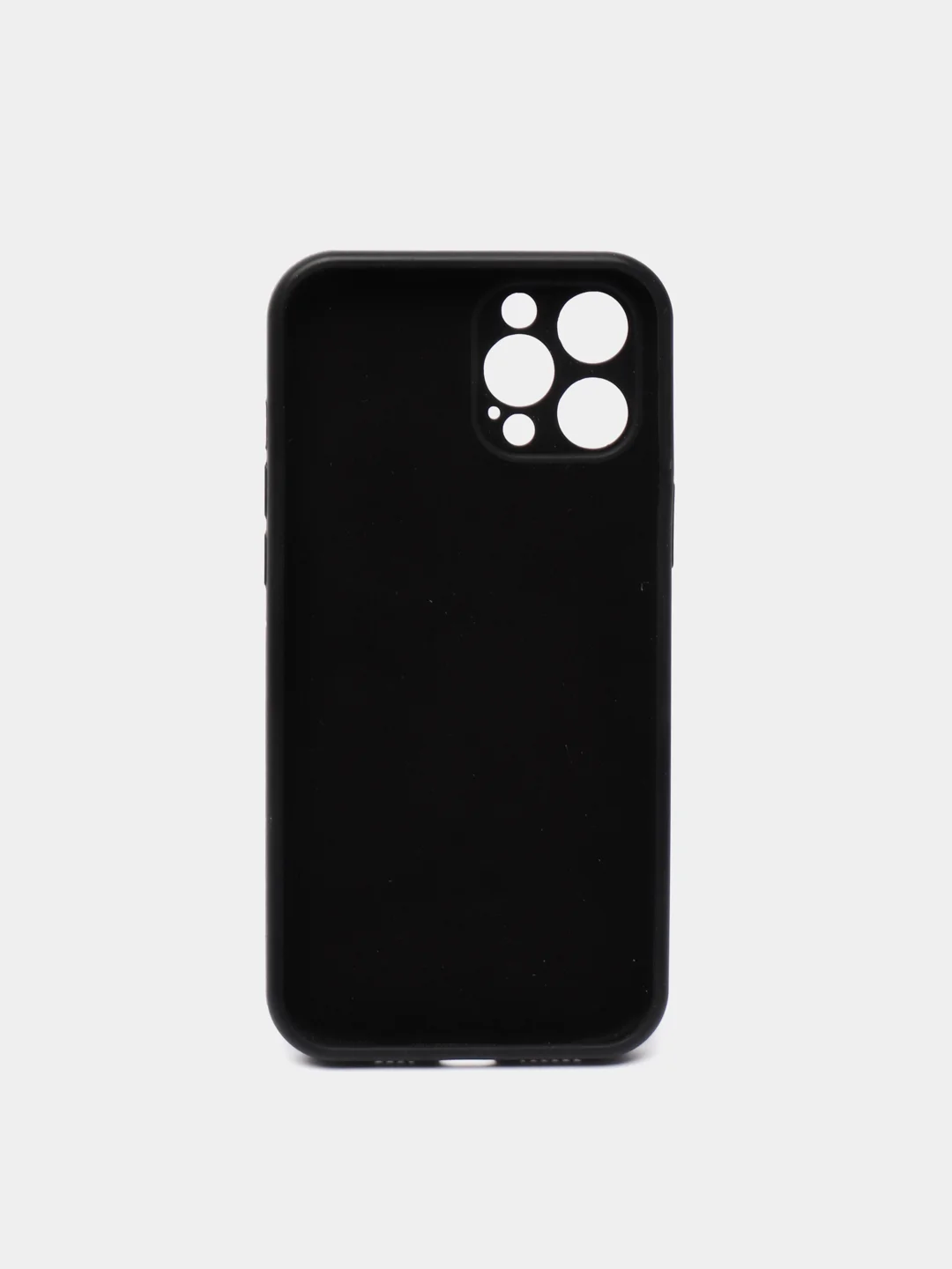 Черный чехол Silicone Case для iPhone 12 Pro Max с логотипом закрытый низ