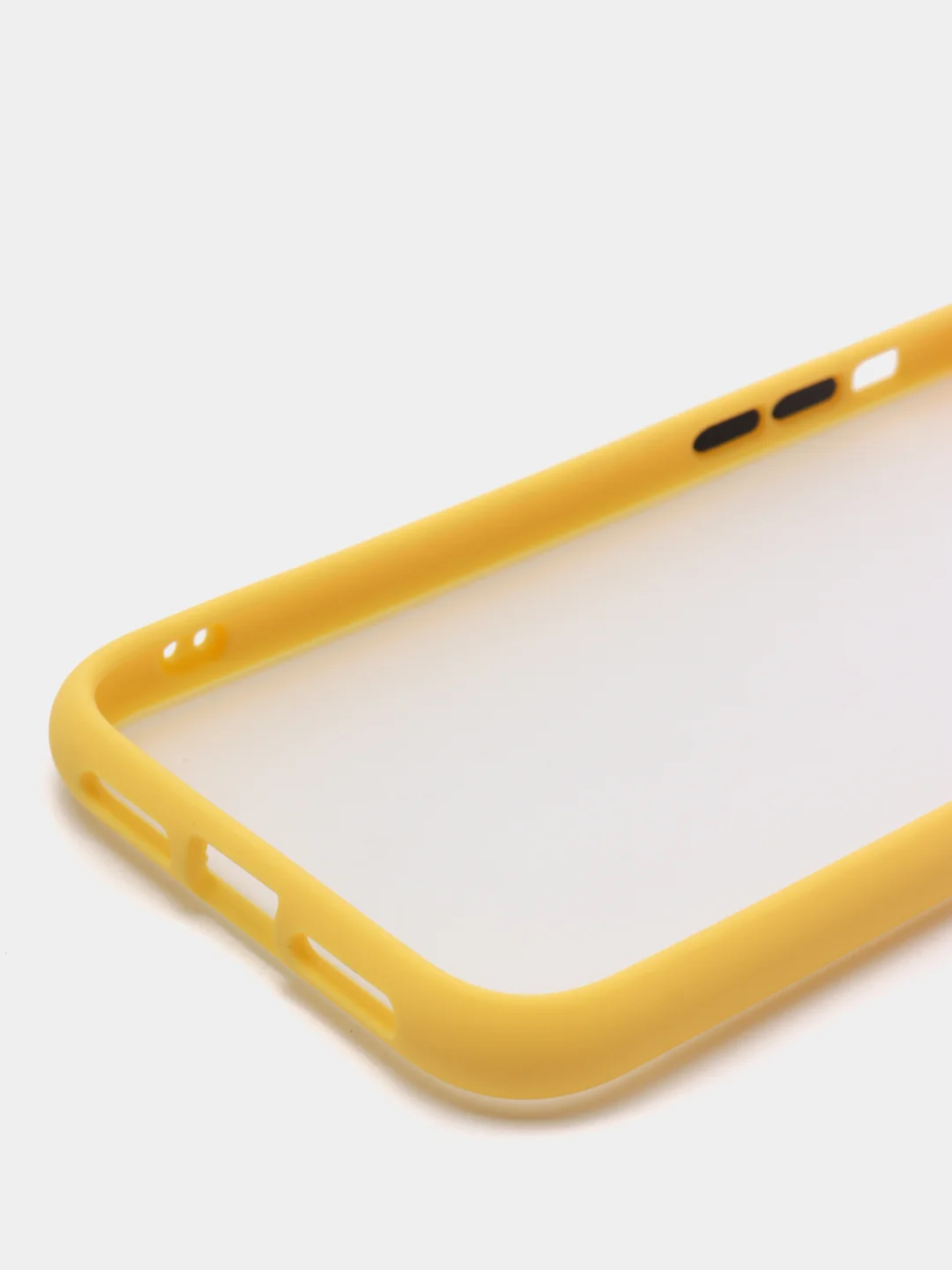 Желтый матовый силиконовый чехол с цветными краями для iPhone XR