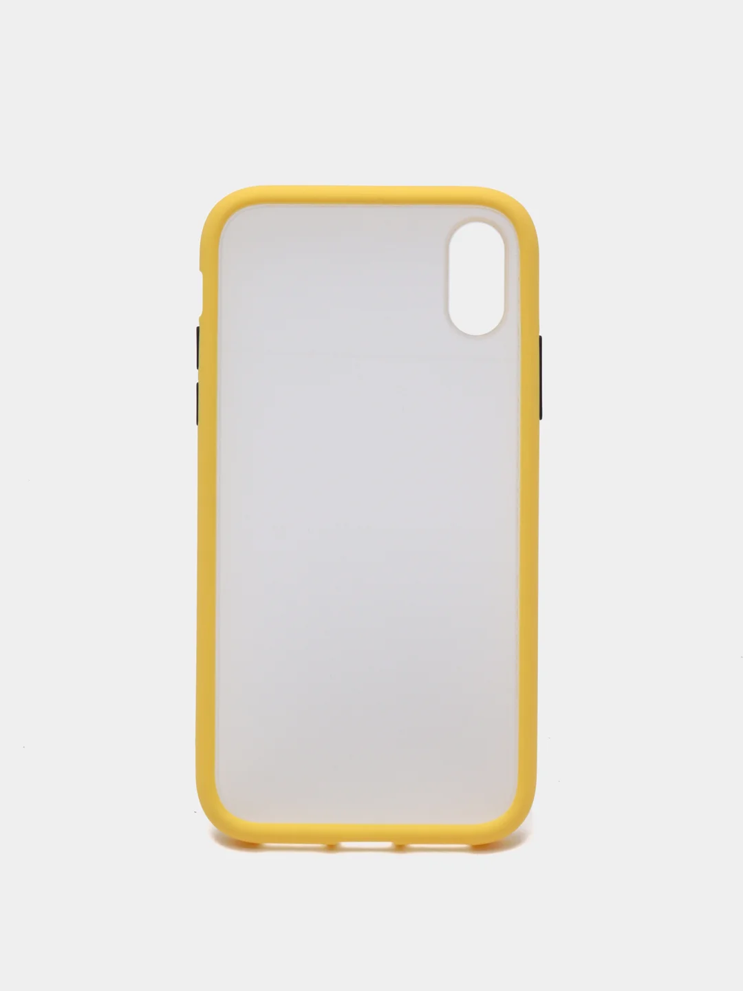 Желтый матовый силиконовый чехол с цветными краями для iPhone XR
