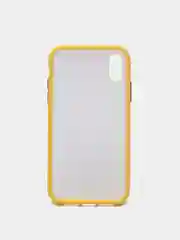 Желтый матовый силиконовый чехол с цветными краями для iPhone XR
