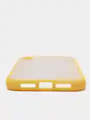 Желтый матовый силиконовый чехол с цветными краями для iPhone XR