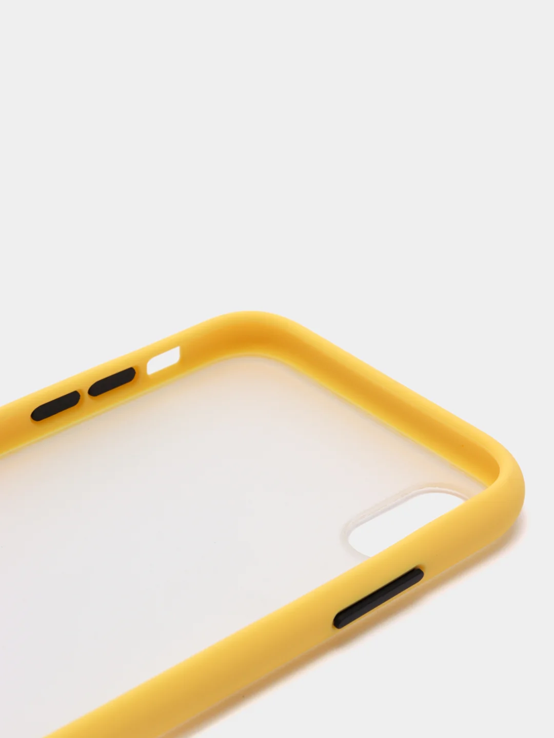 Желтый матовый силиконовый чехол с цветными краями для iPhone XR