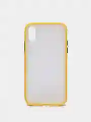 Желтый матовый силиконовый чехол с цветными краями для iPhone XR