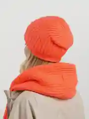 Алый комплект женский, вязанный, три цвета