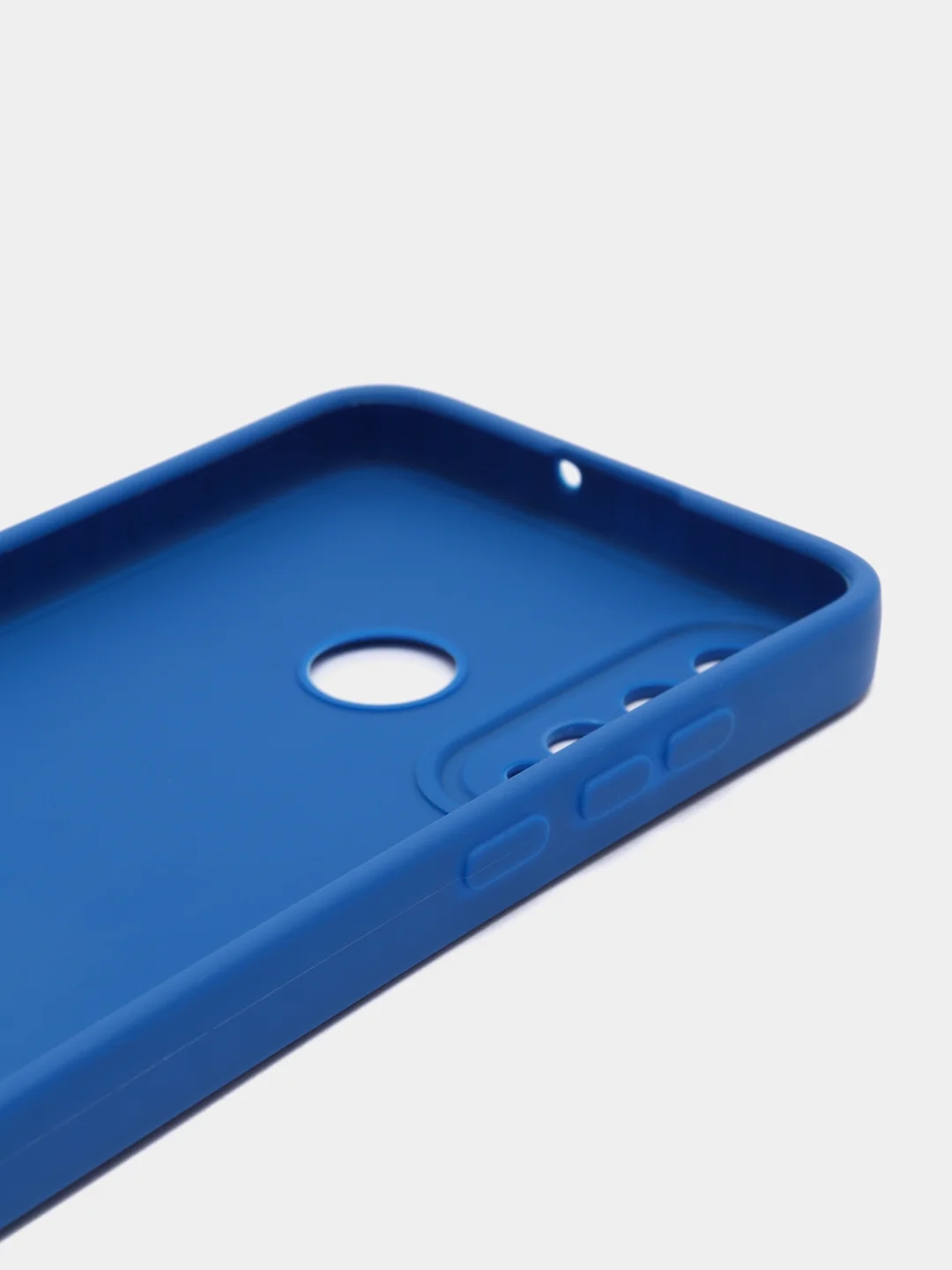 Синий чехол силиконовый с микрофиброй и защитой камеры для Xiaomi Redmi 10C