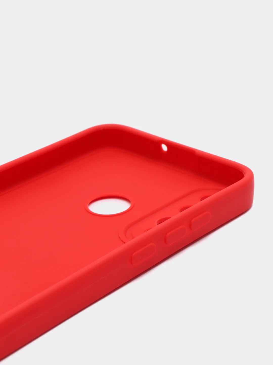 Красный чехол силиконовый с микрофиброй и защитой камеры для Xiaomi Redmi 10C