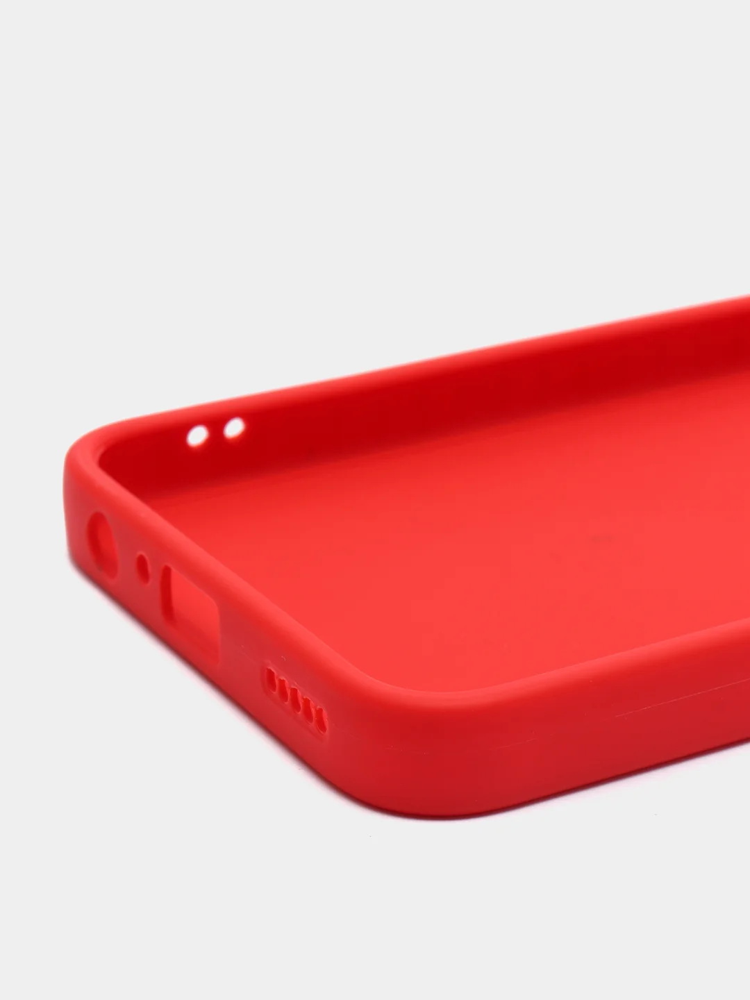 Красный чехол силиконовый с микрофиброй и защитой камеры для Xiaomi Redmi 10C