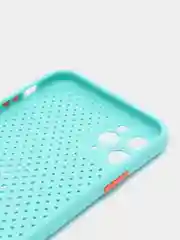 Бирюзовый чехол силиконовый с перфорацией для Айфон  iPhone 11 /11 Pro / 11 Pro Max / 12